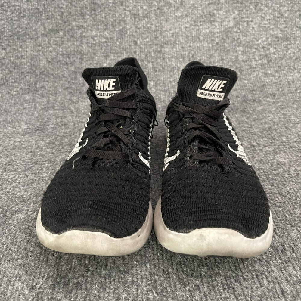 Nike Free RN Flyknit Shoes Women Sz 7.5 Black - Picture 2 of 12